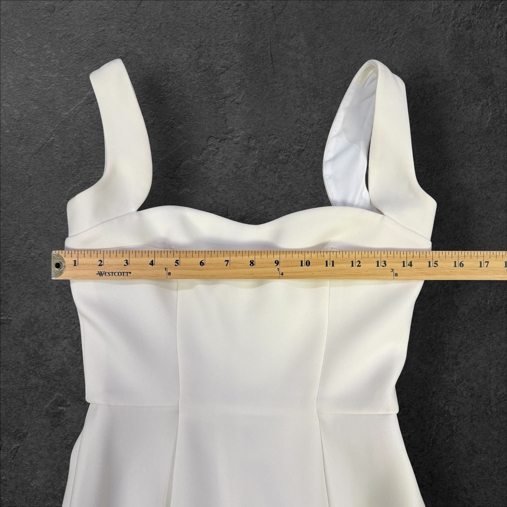 Victoria Beckham Cream Sweetheart Cowl Neck Midi Sheath Dress Back Zip Sz 2 - Picture 6 of 12